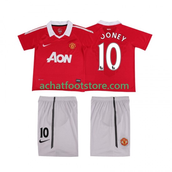 Maillot Manchester United Rooney 10 Rétro Domicile Tenue pour Enfant 2010 2011 Manche Courte