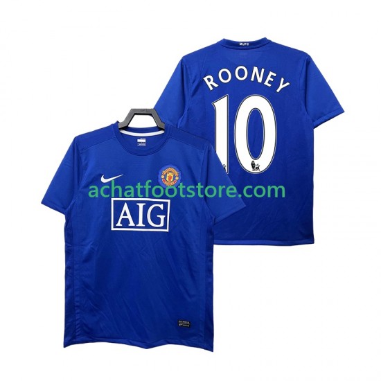 Maillot Manchester United Rooney 10 Rétro 3ème Tenue pour Homme 2008 2009 Manche Courte