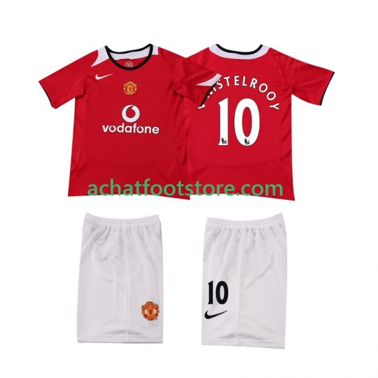 Maillot Manchester United Ruud van Nistelrooy Rétro Domicile Tenue pour Enfant 1998 2006 Manche Courte