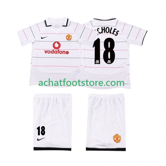 Maillot Manchester United SCHOLES 18 Rétro 3ème Tenue pour Enfant 2008 2006 Manche Courte