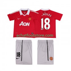 Maillot Manchester United SCHOLES 18 Rétro Domicile Tenue pour Enfant 2010 2011 Manche Courte