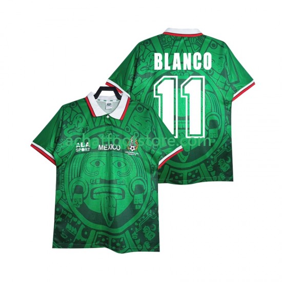 Maillot Mexique BLANCO 11 Rétro Domicile Tenue pour Homme 1988 Manche Courte