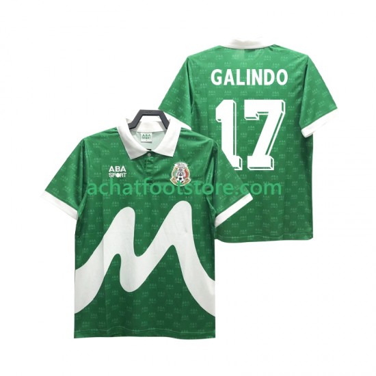 Maillot Mexique GALINDO 17 Rétro Domicile Tenue pour Homme 1995 Manche Courte