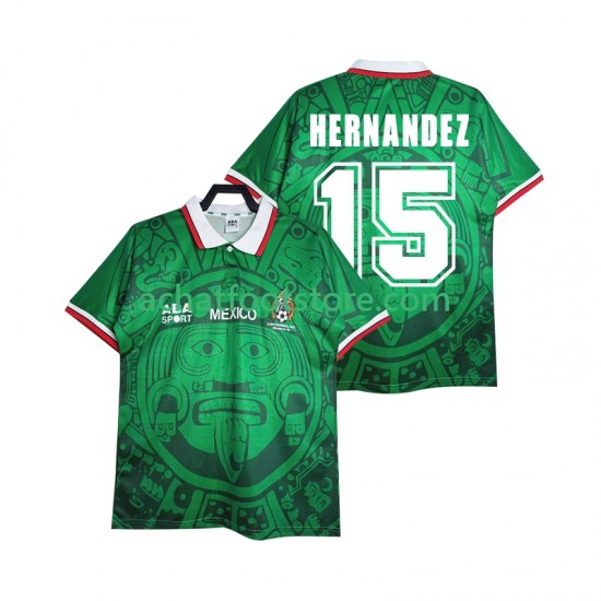 Maillot Mexique HERNANDEZ 15 Rétro Domicile Tenue pour Homme 1988 Manche Courte