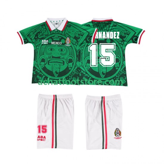 Maillot Mexique HERNANDEZ 15 Rétro Domicile Tenue pour Enfant 1988 Manche Courte