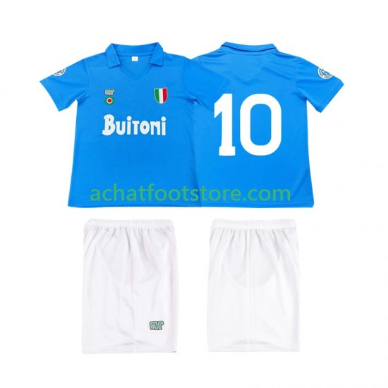 Maillot Naples 10 Rétro Domicile Tenue pour Enfant 1987 1988 Manche Courte