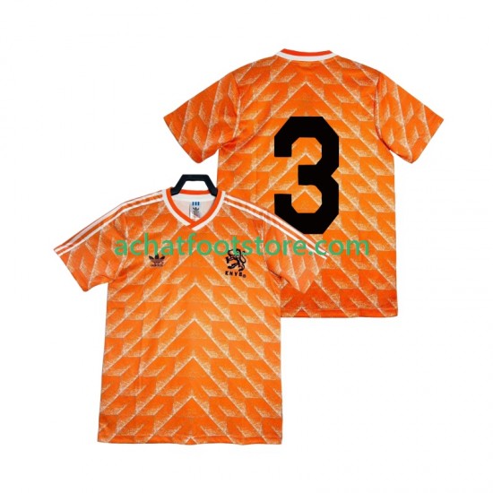 Maillot Pays-Bas 3 Rétro Domicile Tenue pour Homme 1988 Manche Courte