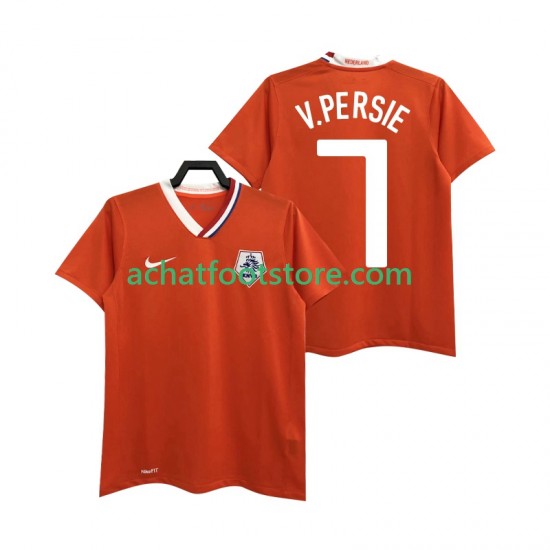 Maillot Pays-Bas Robin van Persie 7 Rétro Domicile Tenue pour Homme 2008 Manche Courte