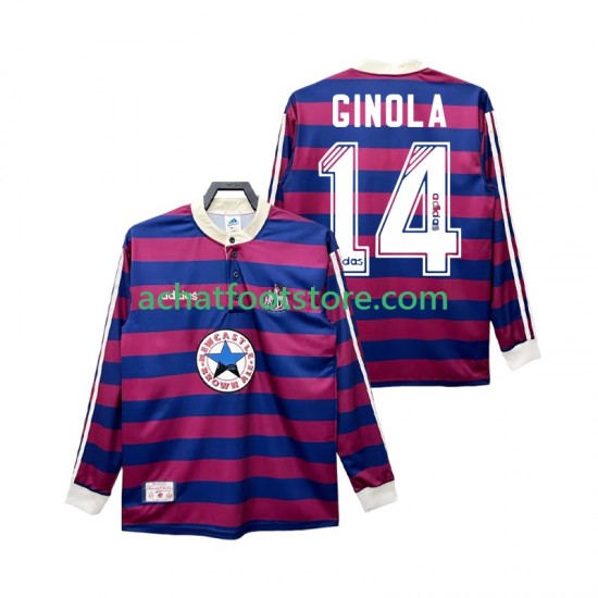 Maillot Newcastle United GINOLA 14 Rétro Extérieur Tenue pour Homme 1995 2004 Manche Longue