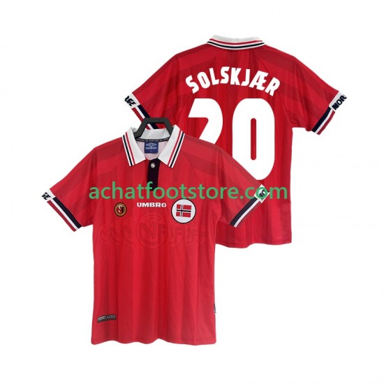 Maillot Norvège SOLSKJAER 20 Rétro Domicile Tenue pour Homme 1988 Manche Courte