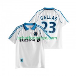 Maillot Olympique de Marseille Gallas 23 Rétro Domicile Tenue pour Homme 1988 2002 Manche Courte
