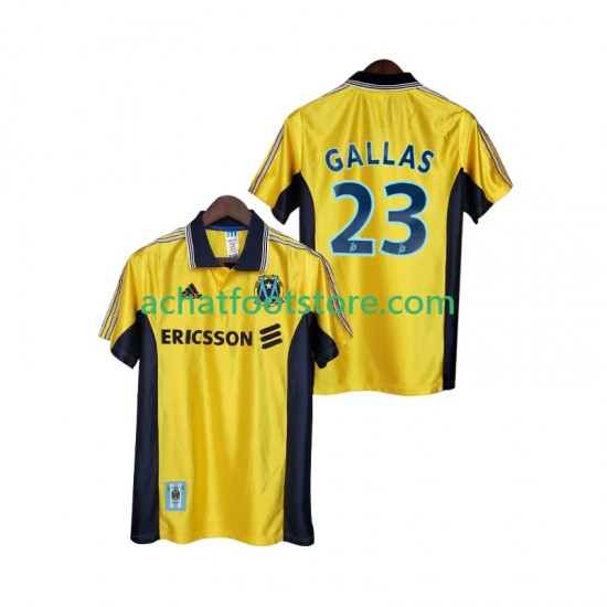 Maillot Olympique de Marseille Gallas 23 Rétro 3ème Tenue pour Homme 1988 2002 Manche Courte