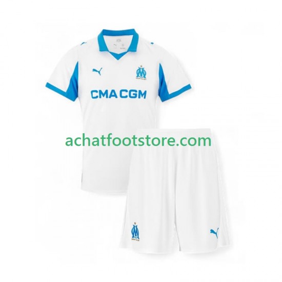 Maillot Olympique de Marseille Domicile Tenue pour Enfant 2025-2026 Manche Courte