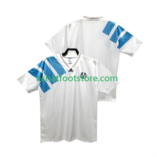 Maillot Olympique de Marseille Rétro Domicile Tenue pour Homme 1992 1993 Manche Courte