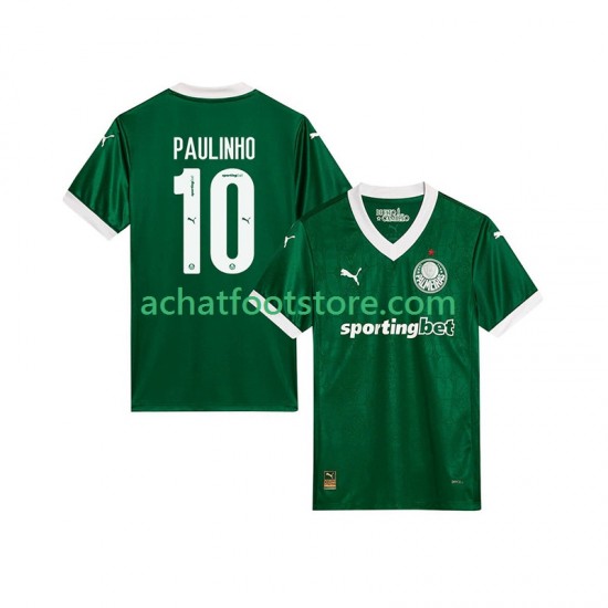 Maillot Palmeiras Paulinho 10 Domicile Tenue pour Homme 2025-2026 Manche Courte