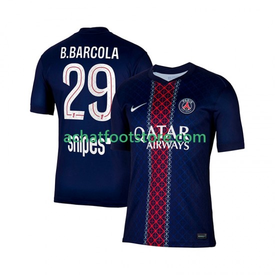 Maillot Paris Saint-Germain Bradley Barcola 29 Domicile Tenue pour Homme 2025-2026 Manche Courte