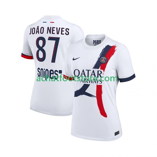 Maillot Paris Saint-Germain Joao Neves 87 Extérieur Tenue pour Homme 2025-2026 Manche Courte