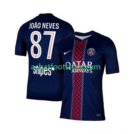 Maillot Paris Saint-Germain Joao Neves 87 Domicile Tenue pour Homme 2025-2026 Manche Courte