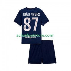 Maillot Paris Saint-Germain Joao Neves 87 Domicile Tenue pour Enfant 2025-2026 Manche Courte