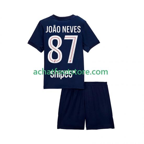 Maillot Paris Saint-Germain Joao Neves 87 Domicile Tenue pour Enfant 2025-2026 Manche Courte