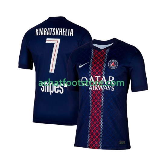 Maillot Paris Saint-Germain Khvicha Kvaratskhelia 7 Domicile Tenue pour Homme 2025-2026 Manche Courte