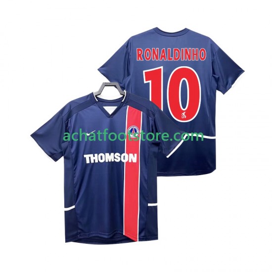 Maillot Paris Saint-Germain RONALDINHO 10 Rétro Domicile Tenue pour Homme 2010 2008 Manche Courte
