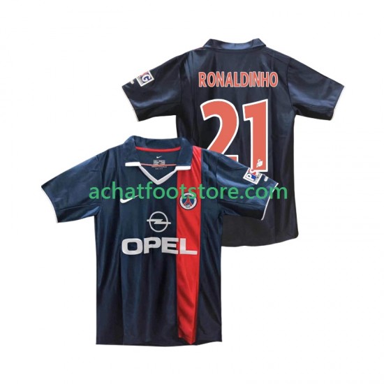 Maillot Paris Saint-Germain RONALDINHO 21 Rétro Domicile Tenue pour Homme 2011 2010 Manche Courte