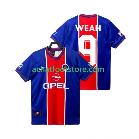 Maillot Paris Saint-Germain WEAH 9 Rétro Domicile Tenue pour Homme 1995 1996 Manche Courte