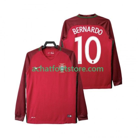 Maillot Portugal BERNARDO 10 Rétro Domicile Tenue pour Homme 2016 Manche Longue