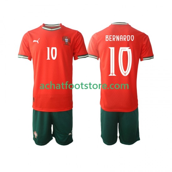 Maillot Portugal Bernardo Silva 10 Domicile Tenue pour Enfant 2025-2026 Manche Courte