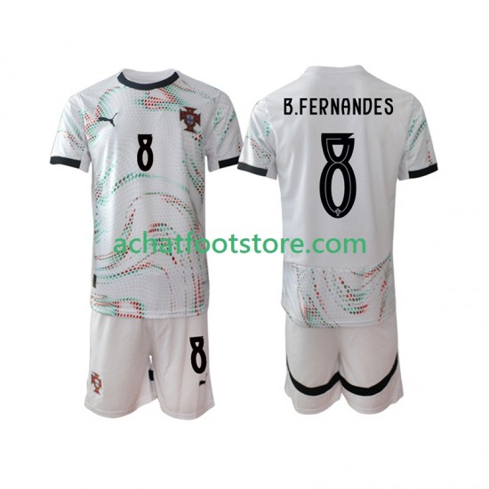 Maillot Portugal Bruno Fernandes 8 Extérieur Tenue pour Enfant 2025-2026 Manche Courte