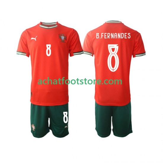Maillot Portugal Bruno Fernandes 8 Domicile Tenue pour Enfant 2025-2026 Manche Courte