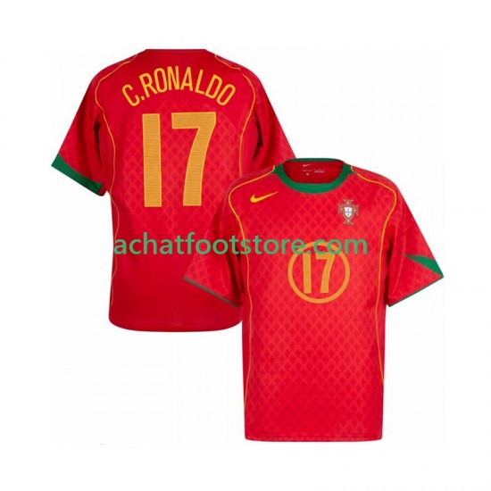 Maillot Portugal Cristiano Ronaldo 17 Rétro Domicile Tenue pour Homme 1999 Manche Courte