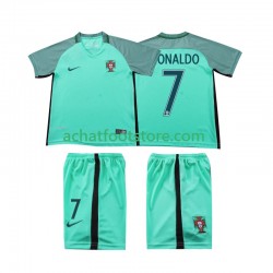 Maillot Portugal Cristiano Ronaldo 7 Rétro Extérieur Tenue pour Enfant 2016 Manche Courte
