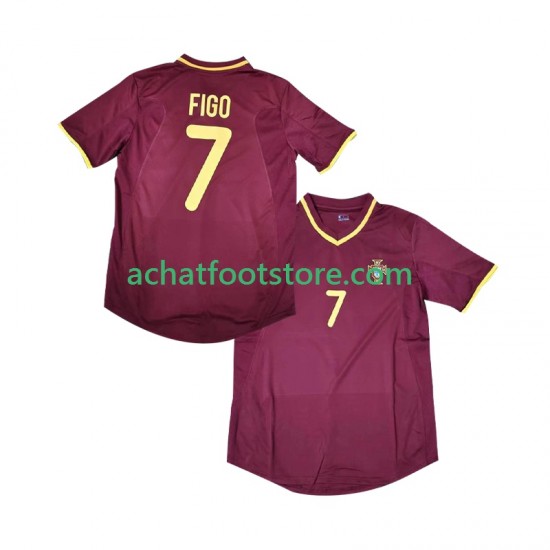 Maillot Portugal Figo 7 Rétro Domicile Tenue pour Homme 2022 Manche Courte