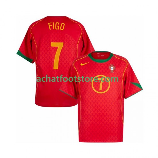 Maillot Portugal Figo 7 Rétro Domicile Tenue pour Homme 1999 Manche Courte