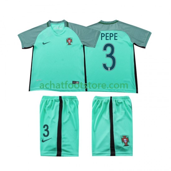 Maillot Portugal PEPE 3 Rétro Extérieur Tenue pour Enfant 2016 Manche Courte