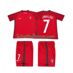 Maillot Portugal RONALDO 7 Rétro Domicile Tenue pour Enfant 2016 Manche Courte