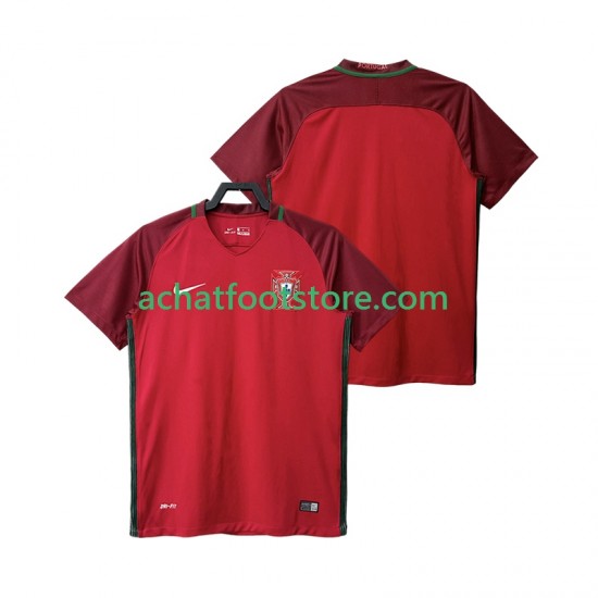 Maillot Portugal Rétro Domicile Tenue pour Homme 2016 Manche Courte