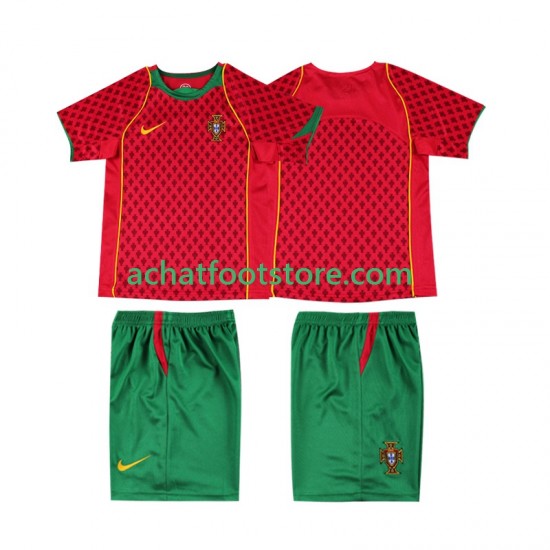 Maillot Portugal Rétro Domicile Tenue pour Enfant 1999 Manche Courte