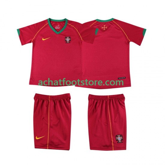 Maillot Portugal Rétro Domicile Tenue pour Enfant 2006 Manche Courte