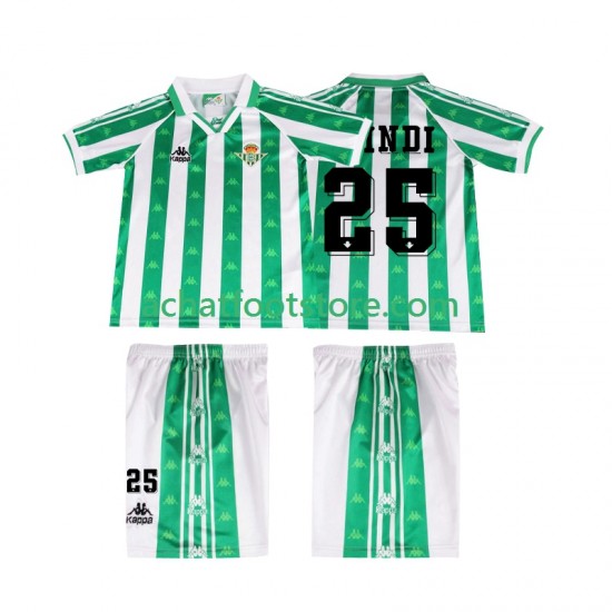 Maillot Real Betis FINIDI 25 Rétro Domicile Tenue pour Enfant 1996 2004 Manche Courte