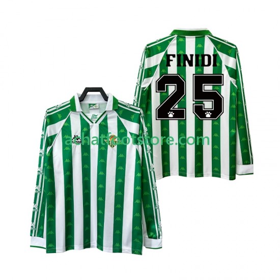 Maillot Real Betis FINIDI 25 Rétro Domicile Tenue pour Homme 1996 2004 Manche Longue