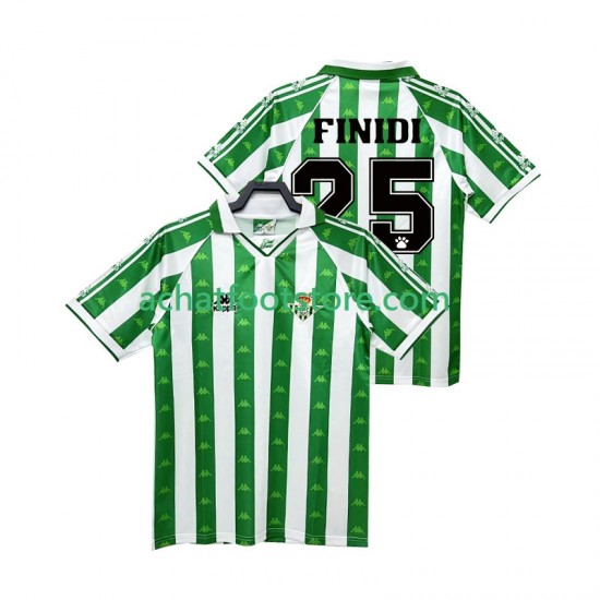 Maillot Real Betis FINIDI 25 Rétro Domicile Tenue pour Homme 1996 2004 Manche Courte