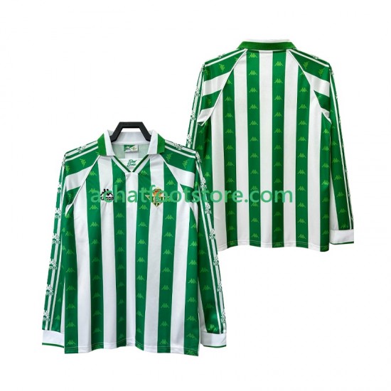 Maillot Real Betis Rétro Domicile Tenue pour Homme 1996 2004 Manche Longue