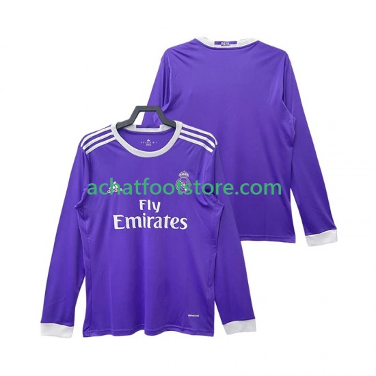Maillot Real Madrid Rétro Extérieur Tenue pour Homme 2016 2017 Manche Longue