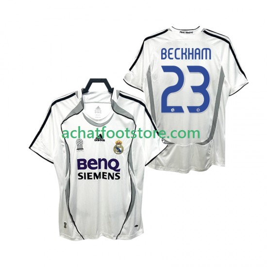 Maillot Real Madrid BECKHAM 23 Rétro Domicile Tenue pour Homme 2006 2007 Manche Courte