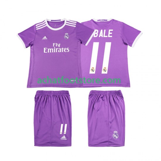 Maillot Real Madrid Bale 11 Rétro Extérieur Tenue pour Enfant 2016 2017 Manche Courte
