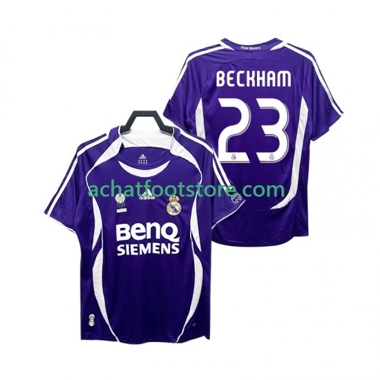 Maillot Real Madrid Beckham 23 Rétro Extérieur Tenue pour Homme 2006 2007 Manche Courte