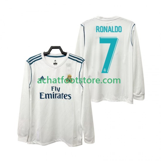 Maillot Real Madrid CRISTIANO RONALDO 7 Rétro Domicile Tenue pour Homme 2017 2018 Manche Longue